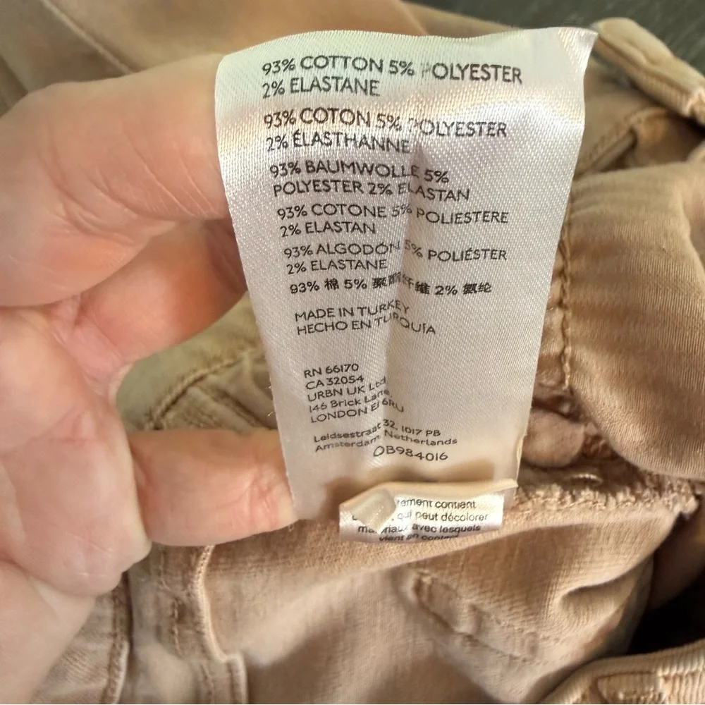 We The Free Women's Tan Cream Skinny Frayed Hem Jeans Size 31 High Waist - Picture 7 of 11